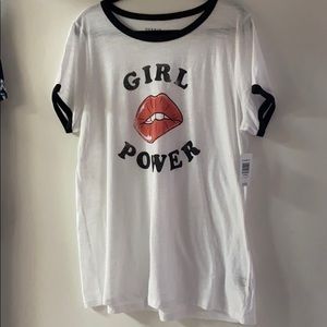 Torrid White Girl Power T-shirt NWT Size 1
